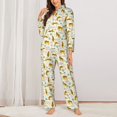 thumbnail image 2 of Gukieu Leopard Print Print Women's Long Sleeve Pajama Set, Button Top Elastic Pocket Pajama Pants Two Piece Set Home Wear-Large, 2 of 7