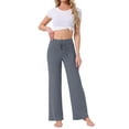 thumbnail image 2 of NOMADIC NOOK Women's 2 Pack Pajama Pants Wide-Leg Drawstring Palazzo Lounge Trouser Yoga Sleep Bottoms X-Large 2 Packs Dark Grey, 2 of 6