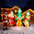 thumbnail image 2 of Demi Bonn Lighted Christmas Inflatable Decoration with LED Lights, 9ft Tall Inflatable Santa & Reindeer by the Campfire, Outdoor Yard Decorations for Holiday Parties, 2 of 8