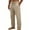 Khaki, variant on Guluxicc Linen Pants for Men Elastic Waist Drawstring Solid Trousers with Pockets Trendy Summer Casual Beach Pants