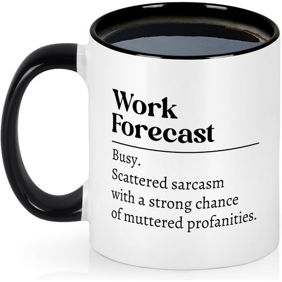Maustic Funny Gifts for Coworkers, Christmas Birthday Gifts for Boss Employer, Work Forecast Coffee Mug, Sarcastic Gag Gifts, Funny Coffee Mug, Coworker Gifts, 11Oz