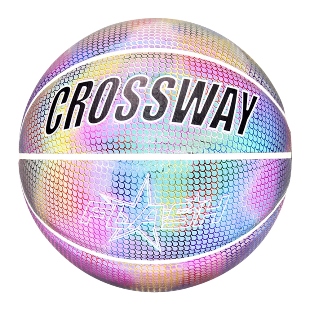 Perfect for Night Game Basketball Holographic Basketball Bright Reflective Night Game Street PU Glowing Basketball NO.7 Wovatech Luminous Basketball Glow in The Dark Basketball 