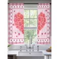 thumbnail image 2 of Valentine's Day Sheer Curtains 63 Inch Length 2 Panels Set Window Treatments, Pink Roses Sweet Love Heart Buffalo Plaid Rod Pocket Semi Curtains for Living Room/Bedroom/Kitchen Décor, 104"W x 63"L, 2 of 7