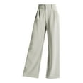 thumbnail image 3 of Jxximdong Pants for Women Women's Trousers Solid Color Thin Pocket High Waist Wide Leg Pants Suit Pants Casual Pants Green XXXXL Trousers, 3 of 3