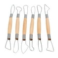 thumbnail image 3 of Double Head Ribbon Tool Wooden Handle Wax Pottery Clay Carving Sculpture DIY Craft Set, 3 of 8