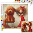thumbnail image 1 of Con Cuentas Cuadradas 5D DIY Kit Niña Y Perro Del Arte 35x35cm, 1 of 9