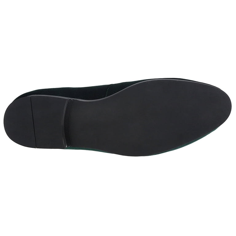 Santimon Mens US 9 Green Velvet Loafers Slip-on Casual Dress Shoes w/ Embroidery Santimon Mens Dress Shoes Velvet Loafers Slip-on Classic  main image 4