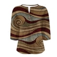 thumbnail image 4 of WZXFASHION T-shirt à Manches Longues Imprimé Rétro pour Femmes, Manches Trois-Quarts, Liquidation, 4 of 4