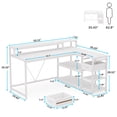 thumbnail image 2 of Fnova 55" Desk with Drawer, Modern Reversible L Shaped Table, Corner Computer Desk with Storage Shelves and Monitor Stand for Home Office, 2 of 19