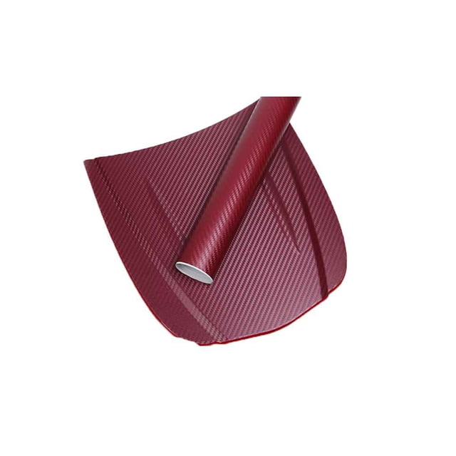 ZheElen 3D DIY Feuille de Fibre de Carbone pour Voiture Rouleau Film Autocollant Décalcomanie 1,27m*30cm Rouge Vin