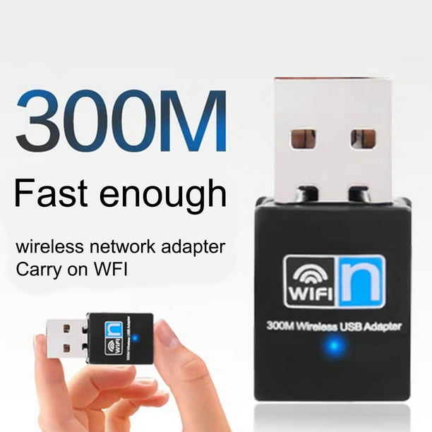 Adaptateur Wifi 300m Sans Fil 2.4ghz Carte Réseau Usb Mini Carry-on Ordinateur  de Bureau Récepteur Réseau Sans Fil