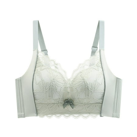 Gnurob Women s Lace Minimizer Bra Plus Size Wirefree Wireless Bralettes Hide Back Fat Bralette No Underwire Underwear Thin Bras Clearance Deals  02-Green 40/90C