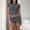 Dark Gray, variant on SEMPAI Athletic Sets for Women Drawstring Elastic Waist Drawstring Shorts Short Sleeve Tops 2 Piece Bottoms Summer
