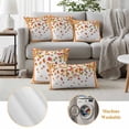 thumbnail image 6 of Maple Leaf Fall Outdoor Waterproof Pillow Covers, Thanksgiving Burnt Orange Plaid Autumn Botanical Watercolor Decorative Square Throw Pillowcase Sofa Cushion Sham for Patio/Couch, 16"x16" 2 Pack, 6 of 8