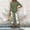 Army Green, variant on Women's Two Piece Outfits Set Solid Irregular Short Sleeve Crew Neck Shirt and Leaves Print Fashion Wide Leg Baggy Capri Pant Summer Casaul Cool Going out Sets