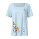 thumbnail image 3 of Camisas de Manga Corta para las Mujeres Blusa Suelta de Impresión de Flores de Verano, Camisa para el Hogar Y el Uso Diario, 3 of 5