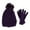 Purple, variant on CTM Knit Beanie Hat with Pom and Matching Gloves Set (Women)