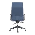thumbnail image 4 of Pemberly Row Modern High Back Leather Conference Office Chair in Navy Blue, 4 of 14