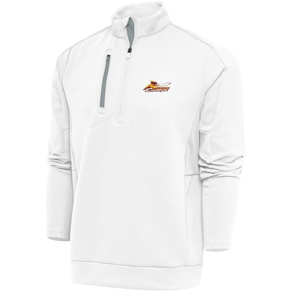 Men's Antigua  White Cleveland Charge Generation Quarter-Zip Pullover Top