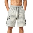 thumbnail image 2 of Men's Casual Dressy Cargo Shorts Lightweight Elastic Drawstring Waist Shorts Relaxed Fit with Side Pockets, 2 of 5