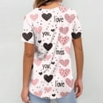 thumbnail image 5 of Valentines Day Scrub Tops Women Plus Size Casual V Neck Cute Love Hearts Graphic Scrub Shirts Hoilday Short Sleeve Scrubs Medical Nurse Workwear Nursing Uniform with Pockets White 5XL, 5 of 5