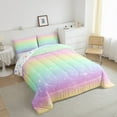 thumbnail image 3 of Feelyou Glitter Dreamy Stars Bedding Comforter Set for Kids, Artwork Rainbow Twin Comforter Sets, Cartoon Starry Sky Reversible Bedding Set, Lightweight Room Decor, 2 Pieces, 3 of 8