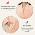 thumbnail image 7 of Robes for Women, LOFIR Long Womens Robes, Cozy Soft Fluffy Fleece Front Zipper Robe, Warm Plush Winter Bathrobe with Side Pockets, Coral, M, 7 of 7