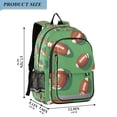 thumbnail image 2 of FORMRS Unisex School Backpack 17" Student Travel Bag with Laptop Compartment, American Footballs, 2 of 7