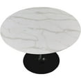 thumbnail image 4 of Meridian Furniture Holly Round Faux Marble Dining Table with Matte Black Base, 4 of 4