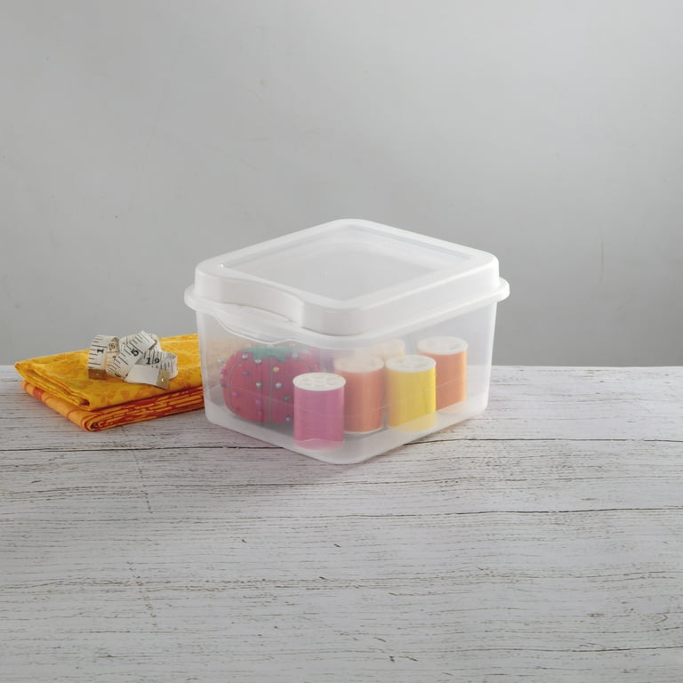Sterilite Clear FlipTop, Stackable Storage Containers with Small