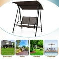 thumbnail image 6 of Aimee Lii 2-Seat Outdoor Canopy Swing with Comfortable Fabric Seat and Heavy-duty Metal Frame, Outdoor Swing for Adults, Brown, 6 of 7