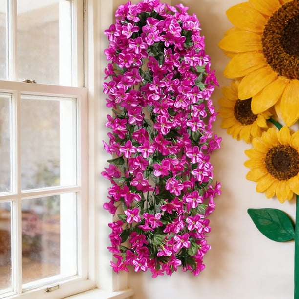 Guirnalda de pared colgante de flores violetas artificiales para bodas, decoración del hogar y eventos, ramos reutilizables de seda de orquídeas y glicinas
