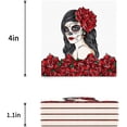 thumbnail image 3 of POGLIP Sugar Skull Girl Set of 4 Coaster for Drinks, Absorbent Ceramic Stone Coasters Cup Mat with Cork Base for Home Kitchen Room Coffee Table Bar Decor, 3 of 4