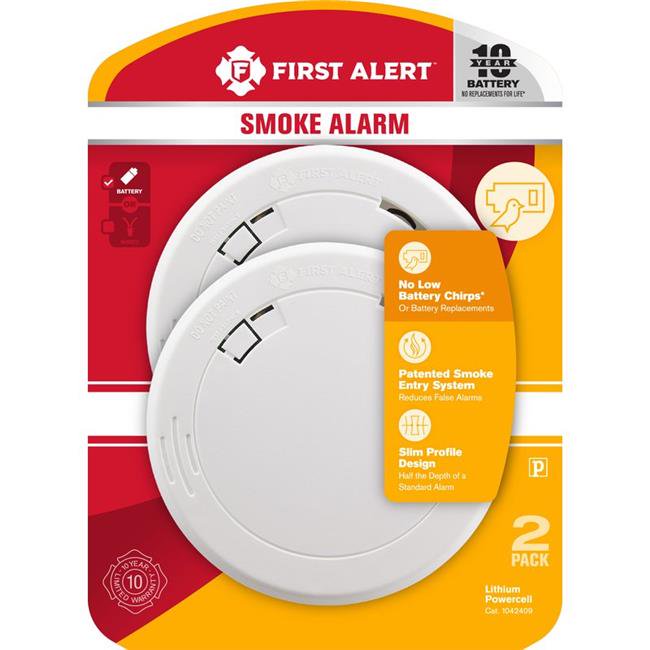 First Alert 5034490 BatteryPowered Photoelectric Smoke Detector Pack of 2