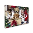 thumbnail image 2 of Trademark Fine Art 'Christmas Puppies On The Loose' Canvas Art by Jenny Newland, 2 of 3