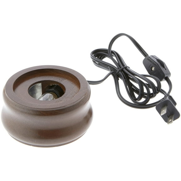 Bard's Fruitwood Round Lighted Display Base, 2" H x 4" W x 4" D