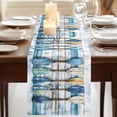 thumbnail image 3 of Lake Paddle Striped 90 Inch Table Runner, Watercolor Vintage Wood Grain Farmhouse Dresser Scarf Cotton & Linen Tablerunner for Dining/Kitchen Island/Holiday Party Décor 13" x 90", 3 of 9