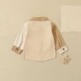 thumbnail image 5 of Annhoo Baby Boys Girls Button down Shirts Trendy Color Block Long Sleeve Collared Tops Toddler Fall Blouses with Pockets, 5 of 9