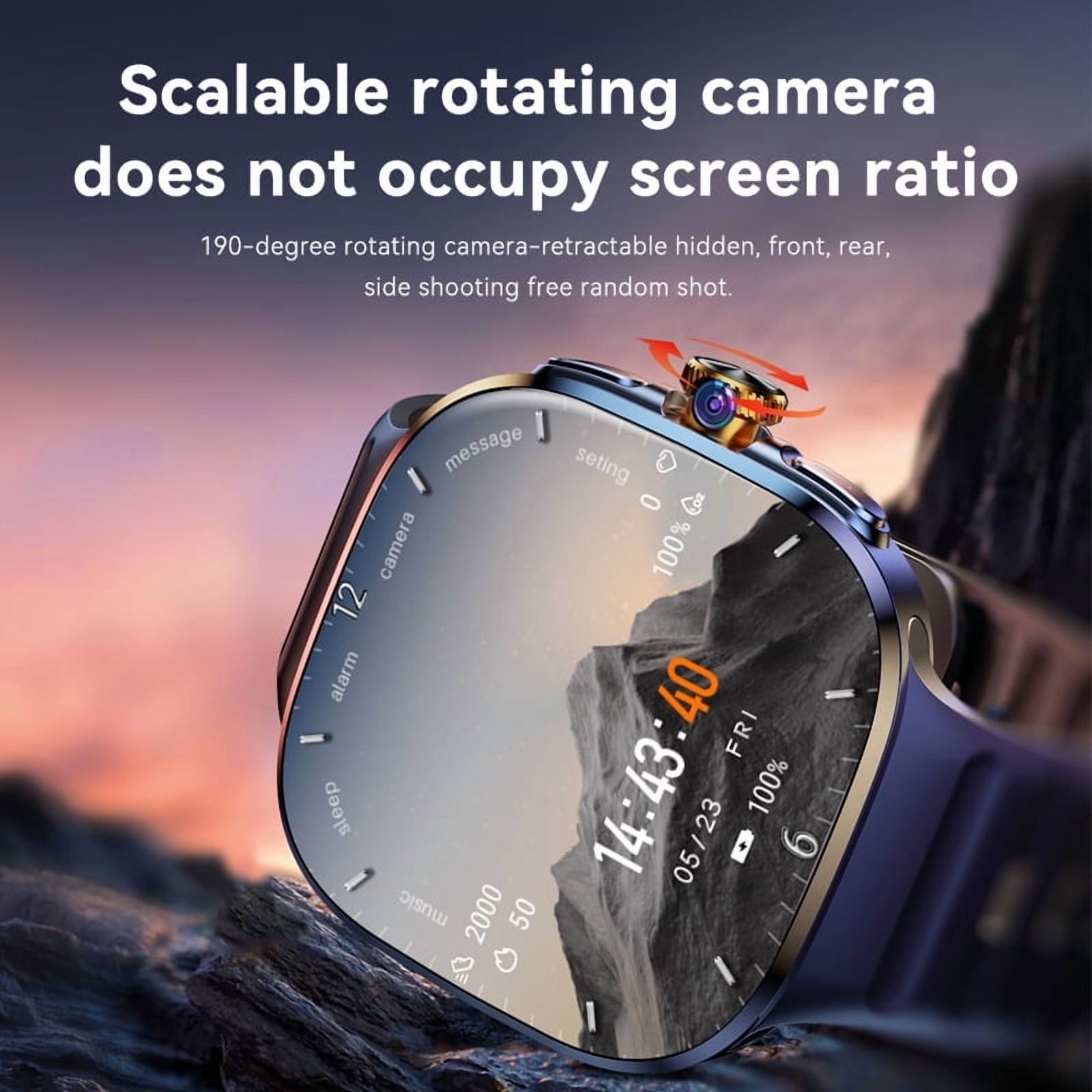 Smart Watch 4G LTE Android 10, 2.4" AMOLED HD Display, Quad-Core Processor, 8GB+128GB Storage, Long Battery Life, Business & Fitness Wearable Device