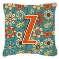 thumbnail image 1 of Carolines Treasures CJ2012-ZPW1414 Lettre Z Fleurs Rétro Bleu Toile Tissu Coussin Décoratif, 1 of 4