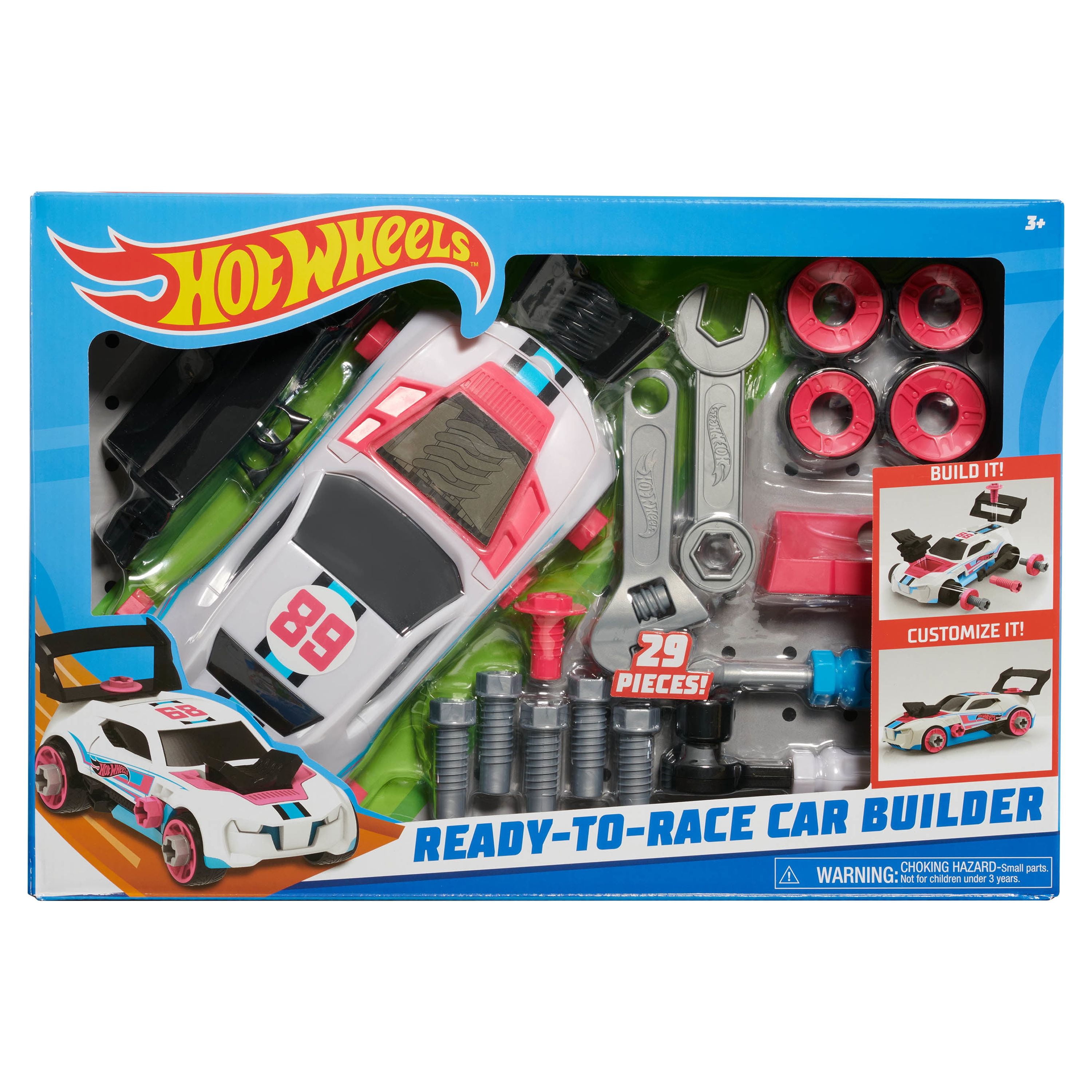  Mattel Hot Wheels Ready-to-Race Monster Truck Builder Race Ace,  27-Piece Pretend Play Set, Kids Toys for Ages 3 Up by Just Play : Toys &  Games