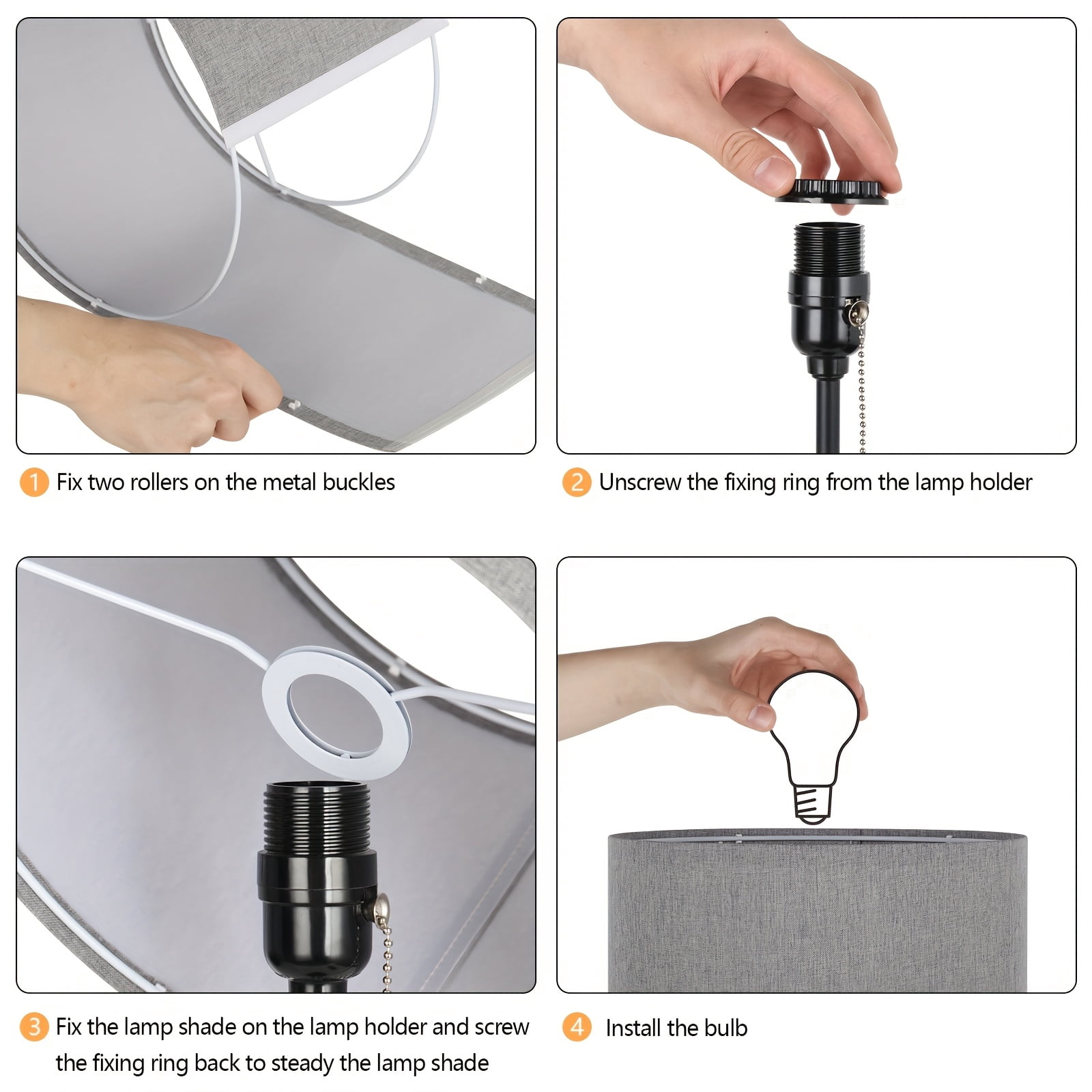 Modern Style Large Table Lamp Set, with 2 USB Ports And a 3-Hole AC Socket Table Lamp, Suitable for Bedroom, Living Room, Study, Including LED Light Bulb, 21.7 Inches High