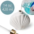 thumbnail image 3 of Dispensador de jabón en forma de concha, botella de loción de cerámica blanca con bomba dorada mate, decoración para el hogar, baño y cocina., 3 of 5