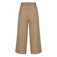 thumbnail image 5 of APEXFWDT Women's Wide Leg Palazzo Pants Cotton Linen Elastic Waist Cropped Yoga Pants Casual Loose Comfy Lounge Trousers with Pockets, 5 of 5
