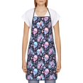 thumbnail image 2 of Fuzoiu cool Skull flower Print Waterproof Apron, Kitchen Apron for Women Men Chef, Apron for Christmas Dinner Party Cooking Baking Crafting House Cleaning Kitchen, 2 of 7