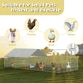 thumbnail image 5 of Thanaddo Large Metal Chicken Coop with Spire Roof, Waterproof & UV Cover for Backyard Farm (10' L x 26' W x 6.56' H), 5 of 10