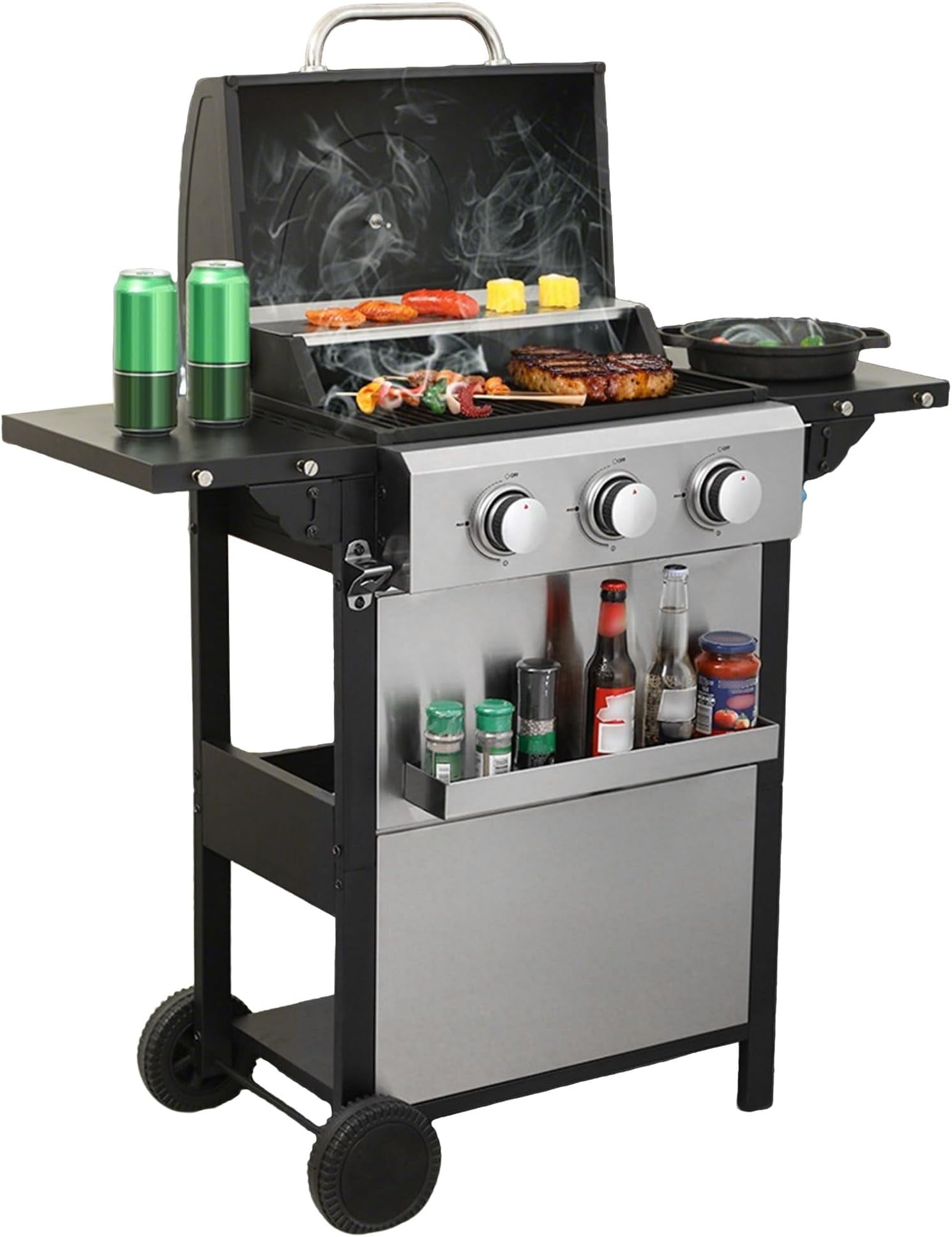 バーベキュー・調理用品 Black LabelFlatBurnerFullBlackverGS-450R 3Wayバーベキューグリル ＜450＞（ブラック） -キャプテン