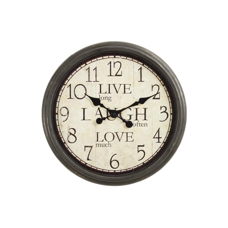 Clocks 16 Round Wall Clock Antique Brown Transitional
