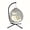 Beige+Grey + HDPE, variant on FENGFAN Foldable Hanging Egg Chair With Stand Heavy Duty Steel Frame 350 Lbs Capacity HDPE Rattan Swing Chair With Soft Cushion