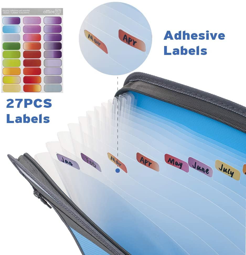 Buy 13 Pocket Expanding File Folder with Sticky Labels, Accordion File